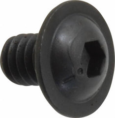 Made in USA - 1/4-20 UNC Hex Socket Drive, Button Screw - Alloy Steel, Black Oxide Finish, Fully Threaded, 3/8" Length Under Head - Exact Tool & Supply