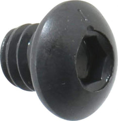 Made in USA - 1/4-20 UNC Hex Socket Drive, Button Screw - Alloy Steel, Black Oxide Finish, Fully Threaded, 1/4" Length Under Head - Exact Tool & Supply