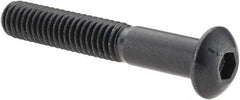 Made in USA - 5/16-18 UNC Hex Socket Drive, Button Screw - Alloy Steel, Black Oxide Finish, Fully Threaded, 2" Length Under Head - Exact Tool & Supply
