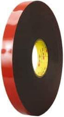 3M - 1/2" x 36 Yd Acrylic Adhesive Double Sided Tape - 45 mil Thick, Black, Acrylic Foam Liner, Continuous Roll, Series 5952 - Exact Tool & Supply
