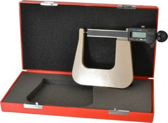 SPI - 0 to 2.5" Range, 0.0005" Resolution, Deep Throat, Electronic Outside Micrometer - 0.001" Accuracy, 3" Throat, Sliding Thimble, Carbide Face, Includes Case - Exact Tool & Supply