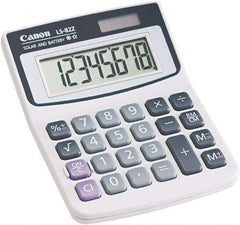 Canon - 8-Digit LCD Handheld Calculator - White, Solar & Battery Powered - Exact Tool & Supply