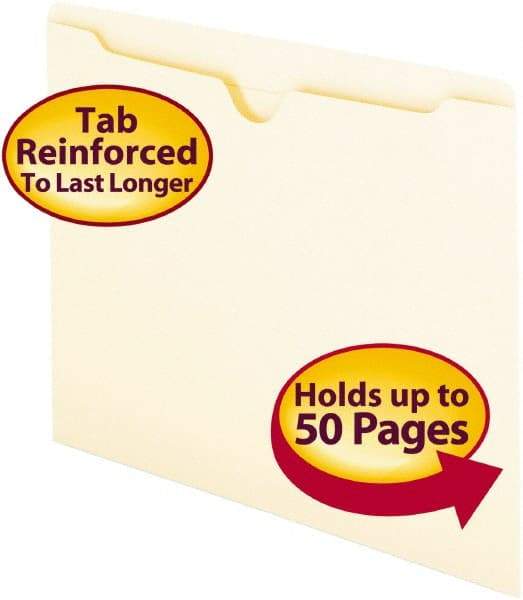 SMEAD - 8-1/2 x 11", Letter Size, Manilla, File Jacket - 11 Point Stock, Straight Tab Cut Location - Exact Tool & Supply