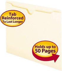 SMEAD - 8-1/2 x 11", Letter Size, Manilla, File Jacket - 11 Point Stock, Straight Tab Cut Location - Exact Tool & Supply