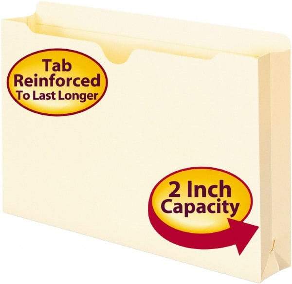 SMEAD - 8-1/2 x 14", Legal, Manilla, File Jacket/Sleeve/Wallet with Expanding Jacket - 11 Point Stock, Straight Tab Cut Location - Exact Tool & Supply