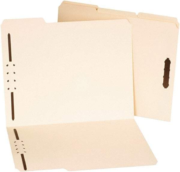 UNIVERSAL - 8-1/2 x 11", Letter Size, Manilla, File Folders with Top Tab - 11 Point Stock, 1/3 Tab Cut Location - Exact Tool & Supply