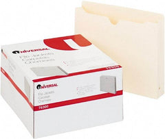 UNIVERSAL - 8-1/2 x 11", Letter Size, Manilla, File Jacket/Sleeve/Wallet with Expanding Jacket - 11 Point Stock - Exact Tool & Supply