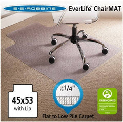 ES Robbins - 53" Long x 45" Wide, Chair Mat - Single Lip, Beveled Edge Style - Exact Tool & Supply