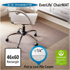 ES Robbins - 60" Long x 46" Wide, Chair Mat - Rectangular, Beveled Edge Style - Exact Tool & Supply