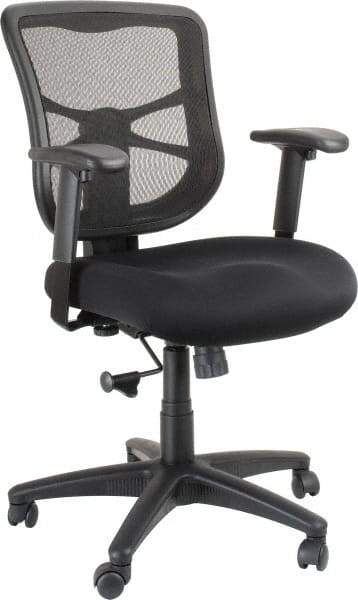 ALERA - 36-5/8 to 42-7/8" High Mid Back Chair - 25" Wide x 26" Deep, Mesh Seat, Black - Exact Tool & Supply