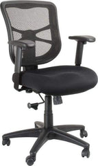 ALERA - 36-5/8 to 42-7/8" High Mid Back Chair - 25" Wide x 26" Deep, Mesh Seat, Black - Exact Tool & Supply