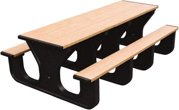 Vestil - 60" Long x 96" Wide x 30-1/2" High Stationary Rectangular Activity/Utility Table - Cedar & Black, Plastic - Exact Tool & Supply