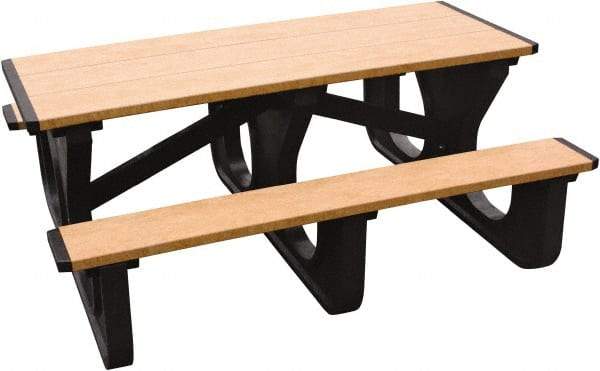 Vestil - 60" Long x 72" Wide x 30-1/2" High Stationary Rectangular Activity/Utility Table - Cedar & Black, Plastic - Exact Tool & Supply