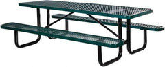 Vestil - 72" Long x 61-5/8" Wide x 30.38" High Stationary Activity/Utility Table without Back Rests - Green, Steel - Exact Tool & Supply
