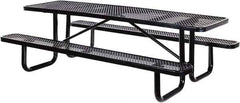 Vestil - 72" Long x 61-5/8" Wide x 30.38" High Stationary Activity/Utility Table without Back Rests - Black, Steel - Exact Tool & Supply