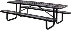 Vestil - 96" Long x 61-5/8" Wide x 30.38" High Stationary Activity/Utility Table without Back Rests - Black, Steel - Exact Tool & Supply