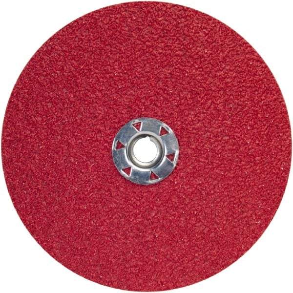 Norton - 7" Diam 5/8-11 Threaded Hole 24 Grit Fiber Disc - Very Coarse Grade, Ceramic Alumina, 8,600 Max RPM - Exact Tool & Supply