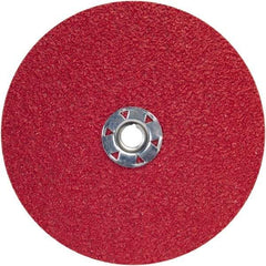Norton - 7" Diam 5/8-11 Threaded Hole 24 Grit Fiber Disc - Very Coarse Grade, Ceramic Alumina, 8,600 Max RPM - Exact Tool & Supply