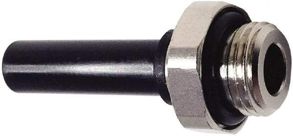 Legris - 6mm Outside Diam, 1/8 BSPP, Nickel Plated Brass Push-to-Connect Tube Male Standpipe - 290 Max psi, Tube to Male BSPP Connection, Nitrile O-Ring - Exact Tool & Supply