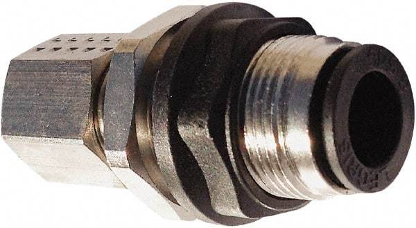 Legris - 12mm Outside Diam, Nickel Plated Brass Push-to-Connect Tube Bulkhead Union - 290 Max psi, Tube to Tube Connection, Nitrile O-Ring - Exact Tool & Supply
