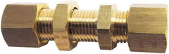 Legris - 12mm OD, Brass Bulkhead Union - 145 Max Working psi, Comp x Comp Ends - Exact Tool & Supply