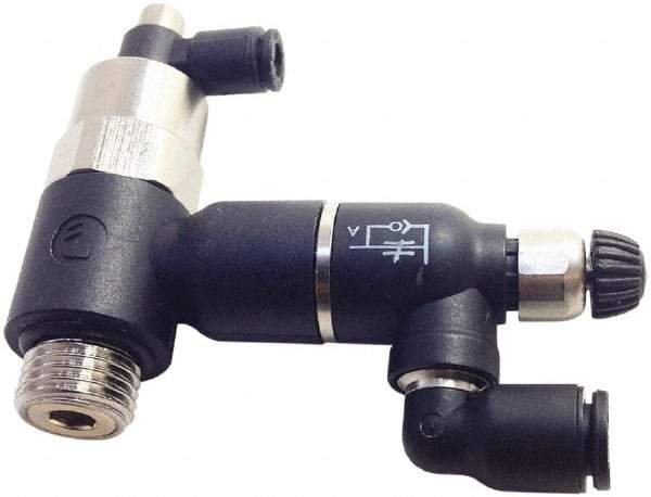 Legris - Speed & Flow Control Valves   Valve Type: Piloted Non-Return w/Flow Regulator & Exhaust    Male Thread Size: 1/4 - Exact Tool & Supply