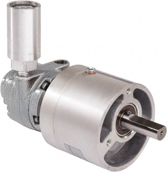 Gast - 0.32 hp Reversible Face Air Actuated Motor - 15:1 Gear Ratio, 350 Max RPM, 1.38" Shaft Length, 1/2" Shaft Diam - Exact Tool & Supply