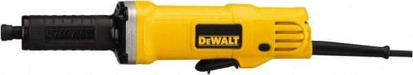 DeWALT - 1/4 Inch Collet, 25,000 RPM, Inline, Electric Die Grinder - 120 Volt, 0.4425 Hp, 4.2 Amp, 6.5 Ft. Long Cord - Exact Tool & Supply