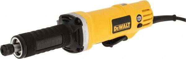 DeWALT - 1/4 Inch Collet, 25,000 RPM, Inline, Electric Die Grinder - 120 Volt, 0.4425 Hp, 4.2 Amp, 6.5 Ft. Long Cord - Exact Tool & Supply