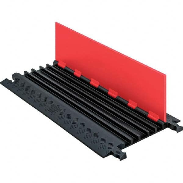 Checkers - On Floor Cable Covers Cover Material: Polyurethane Number of Channels: 5 - Exact Tool & Supply