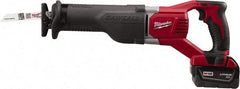 Milwaukee Tool - 18V, 0 to 3,000 SPM, Cordless Reciprocating Saw - 1-1/8" Stroke Length, 19" Saw Length, 1 Lithium-Ion Battery Included - Exact Tool & Supply