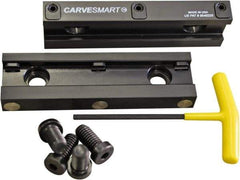 CarveSmart - 3/4" Jaw Width, 1.685" Jaw Height, 3/4" Jaw Thickness, Quick Change Jaw System Vise Jaw Sets - Aluminum, Bolt-On, 2 Jaws, Soft Jaws - Exact Tool & Supply