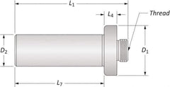 Allied Machine and Engineering - 1-1/2-18 Threaded Mount, Boring Head Straight Shank - Threaded Mount, 1/4" Projection, 1.86 Inch Nose Diameter - Exact Tool & Supply