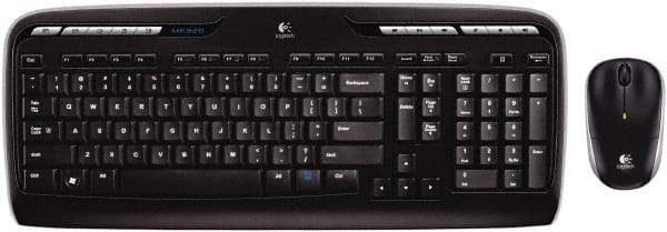 Logitech - Black Keyboard/Mouse - Use with Windows XP, Vista, 7, 8 - Exact Tool & Supply