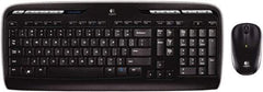 Logitech - Black Keyboard/Mouse - Use with Windows XP, Vista, 7, 8 - Exact Tool & Supply
