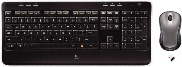 Logitech - Black Keyboard/Mouse - Use with Windows XP, Vista, 7, 8 - Exact Tool & Supply