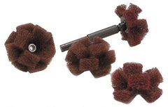 Merit Abrasives - 1-1/2" Diam Hard Density Cross Buff - 3 Plys, 8-32 Thread, Very Fine Grade, 2,000 Max RPM - Exact Tool & Supply