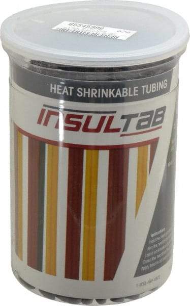 Made in USA - 175 Piece, Black, Heat Shrink Electrical Tubing Kit - 2:1 Shrink Ratio, Chemical, Fungus, Moisture, Oil, Saltwater, and UV Resistant, PVC - Exact Tool & Supply