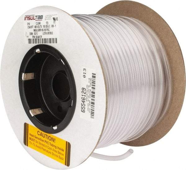 Made in USA - 2:1, PVC Heat Shrink Electrical Tubing - Clear - Exact Tool & Supply