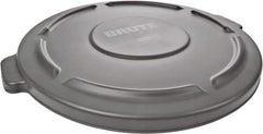 Rubbermaid - Round Lid for Use with 44 Gal Round Trash Cans - Gray, Plastic, For 2643 Brute Trash Cans - Exact Tool & Supply
