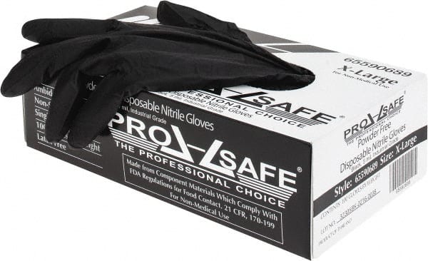PRO-SAFE - Size XL, 5 mil, Industrial Grade, Powder Free Nitrile Disposable Gloves - Exact Tool & Supply