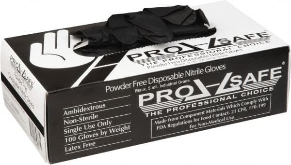 PRO-SAFE - Size S, 5 mil, Industrial Grade, Powder Free Nitrile Disposable Gloves - Exact Tool & Supply