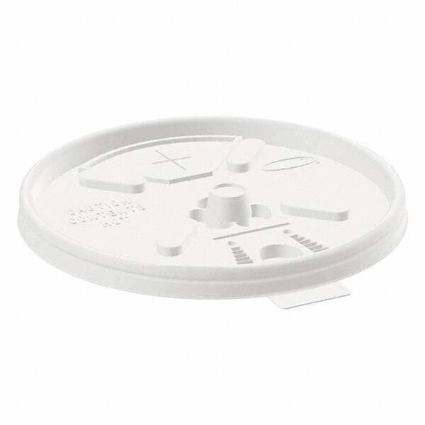 DART - Translucent Lids for 12-24 oz Foam Cups, Straw Slot, 1000/Carton - Exact Tool & Supply