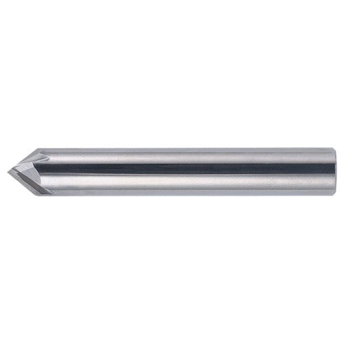 ‎3/8″ × 3/8″ × 2-1/2″ STR / RHC Solid Carbide 4-Flute Single End Chamfer Tool - Bright - Exact Tool & Supply