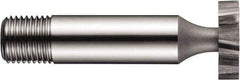 DORMER - 28.5mm Diam x 5mm Face Width, High Speed Steel, 8 Teeth, Shank Connection Woodruff Keyseat Cutter - Uncoated, 12mm Shank Diam, Staggered Teeth - Exact Tool & Supply