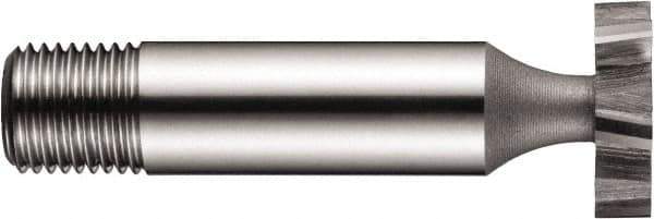 DORMER - 32.5mm Diam x 8mm Face Width, High Speed Steel, 10 Teeth, Shank Connection Woodruff Keyseat Cutter - Uncoated, 12mm Shank Diam, Staggered Teeth - Exact Tool & Supply
