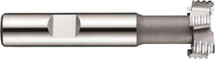 DORMER - 32mm Cut Diam, 14mm Cut Width, 0.5906" Neck Diam, 0.6299" Shank Diam, Cobalt T-Slot Cutter - Uncoated, 18mm Bolt, Staggered Teeth, 8 Teeth, Weldon Flat - Exact Tool & Supply