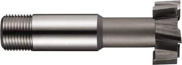 DORMER - 21mm Cut Diam, 9mm Cut Width, 0.3937" Neck Diam, 0.4724" Shank Diam, M2 High Speed Steel T-Slot Cutter - Uncoated, 12mm Bolt, Staggered Teeth, 6 Teeth - Exact Tool & Supply