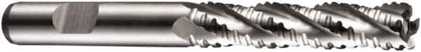 DORMER - 14mm Diam, Coarse Pitch, 53mm LOC, 4 Flute Cobalt Roughing Square End Mill - Uncoated, 110mm OAL, 12mm Shank Diam, Single End, Extended Reach, 30° Helix - Exact Tool & Supply