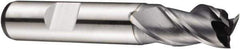 DORMER - 11mm Diam, 13mm LOC, 3 Flute Powdered Metal Keyway End Mill - Spiral Flute, AlCrN Finish, 12mm Shank Diam, 70mm OAL, 40° Helix, Centercutting - Exact Tool & Supply